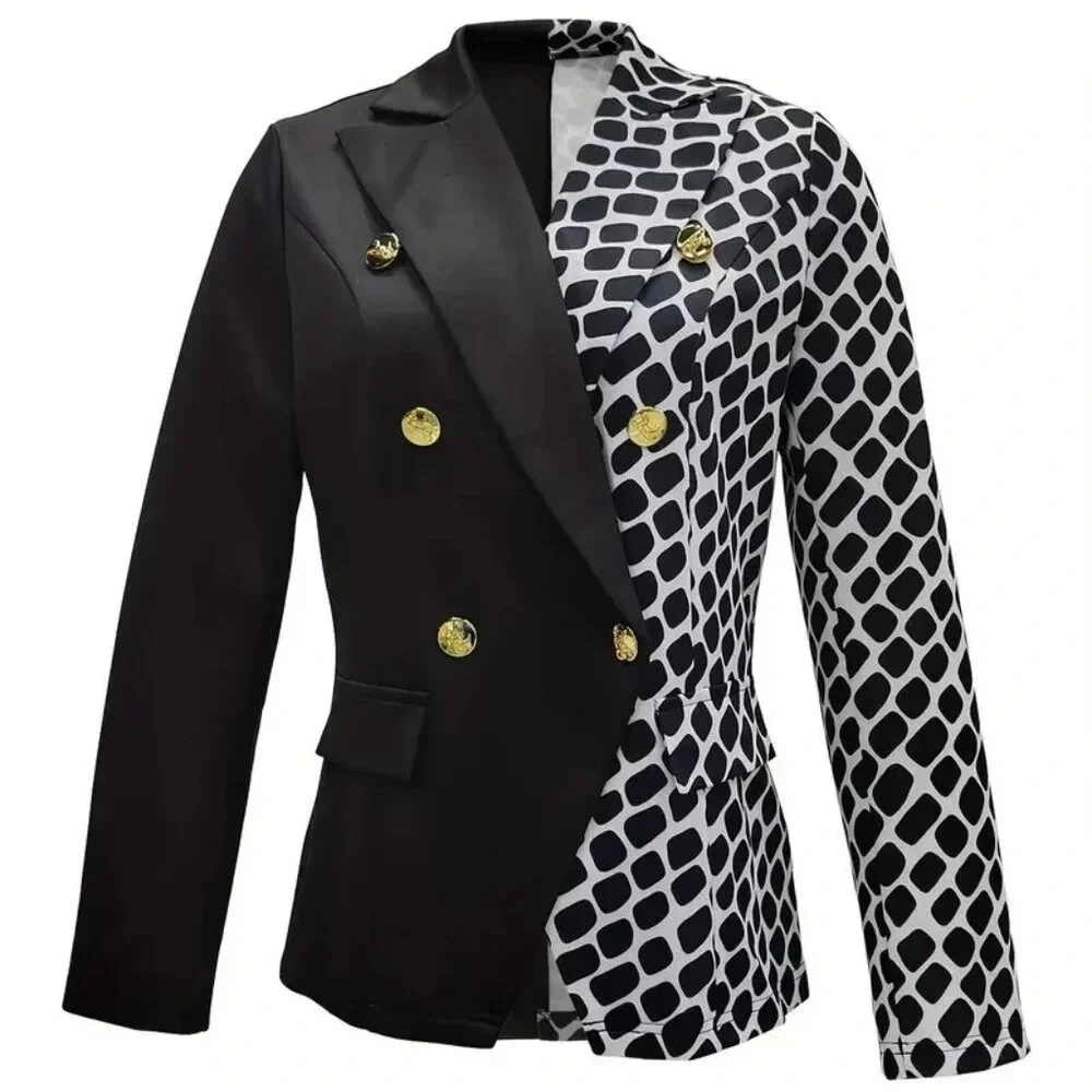 Elegant Double Breasted Lapel Blazer - Picture 2 of 3